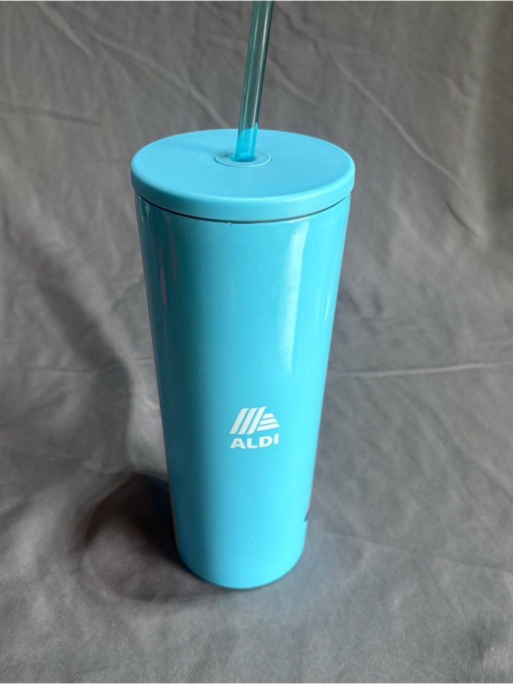 ALDI Aqua Blue Insulated Tumbler with Straw